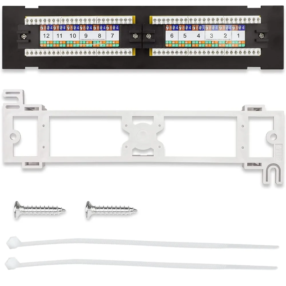 12 port patch panel mini vertical 568 A/B compatible